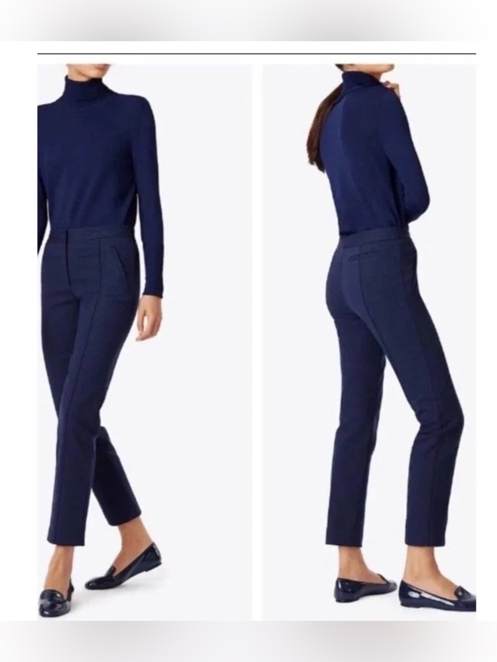 Tory Burch Vanner Slim Ankle Pants in Deep Navy, size 8